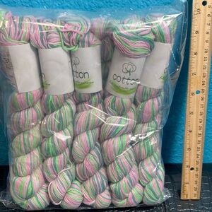 10 NWT (~500g total) 100% Cotton Variegated Hanks in Color: Spring Blossom